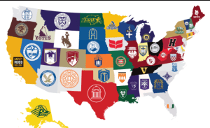 map usa by state and the university